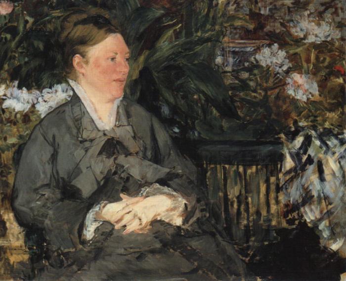 Edouard Manet Mme edouard Manet dans la Serre